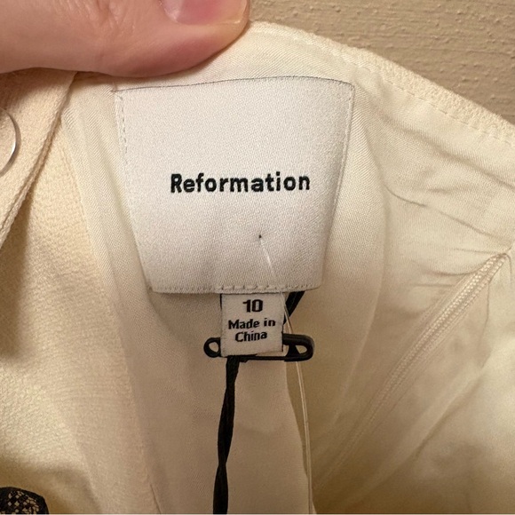 Reformation Alisa Top Ivory White Black Lace Size 10 NWT Nee - Picture 12 of 16